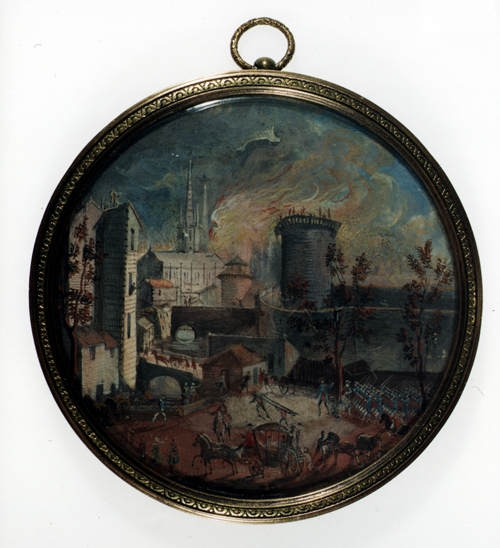 Incendio de la Bastilla. Círculo de Van Blarenberghe